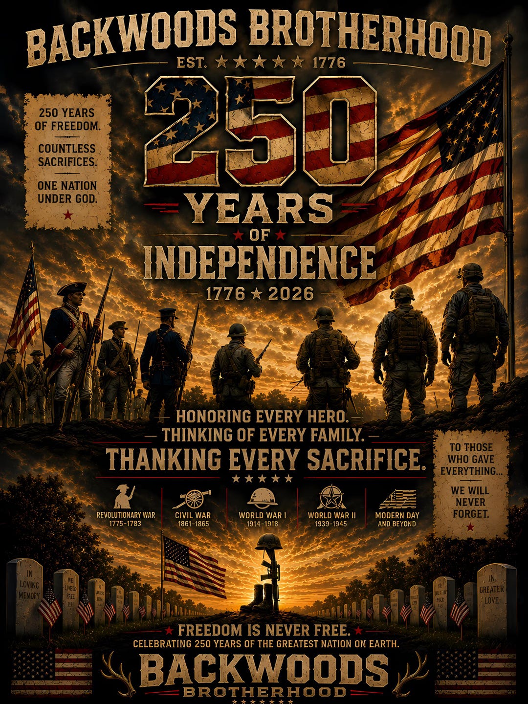 250 Years of Independence patriotic printable